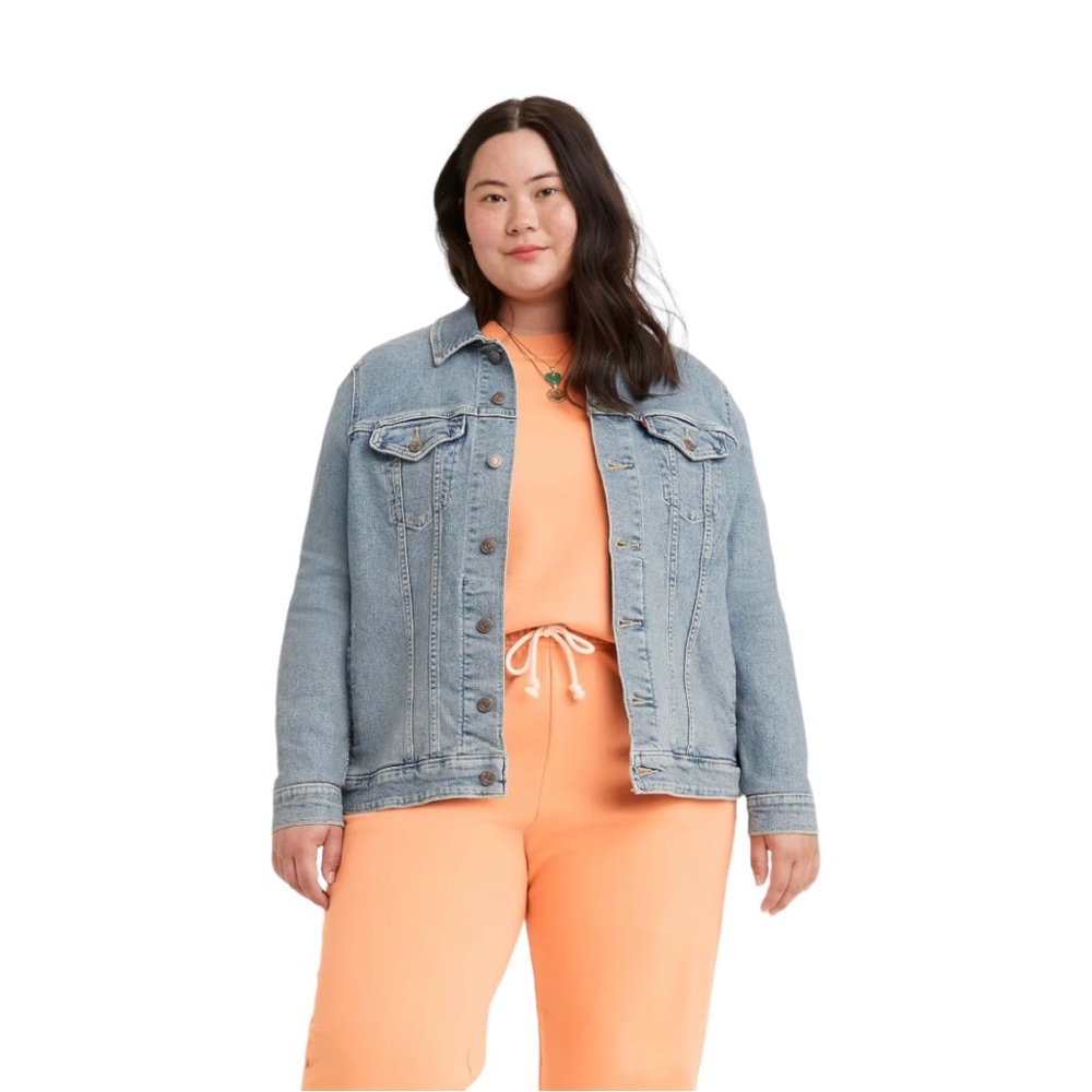 Levi's Original Trucker Denim Jacket Plus Size Jeanie Medium Wash Style A1